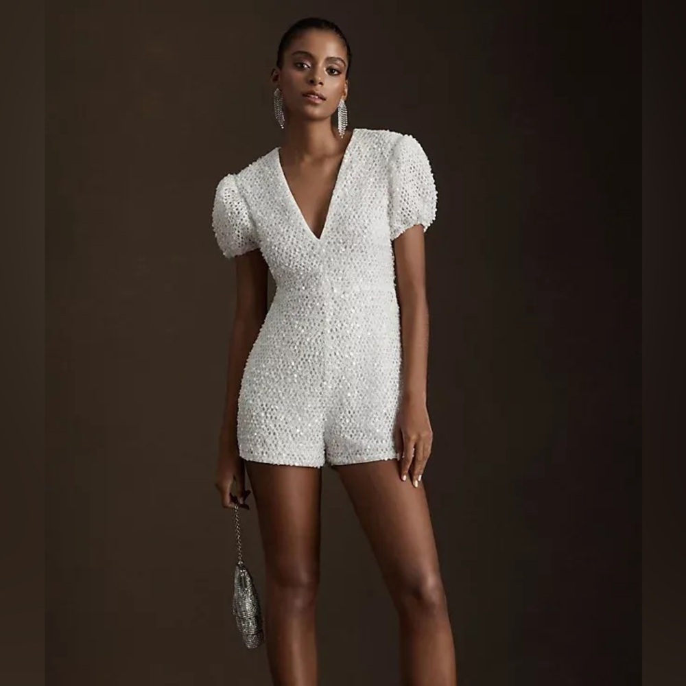 Anthropologie By Watters Fizz Sequin Romper Size 2